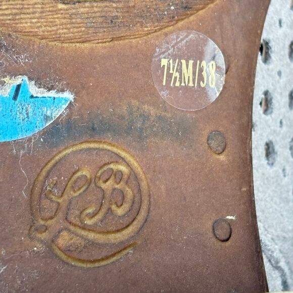 Lucky Brand Ankle Booties Perforated Leather Boots Suede Side Zip Beige Gray 7.5 - Picture 9 of 9